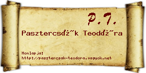 Pasztercsák Teodóra névjegykártya